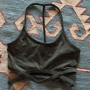 Heathered green sports bra